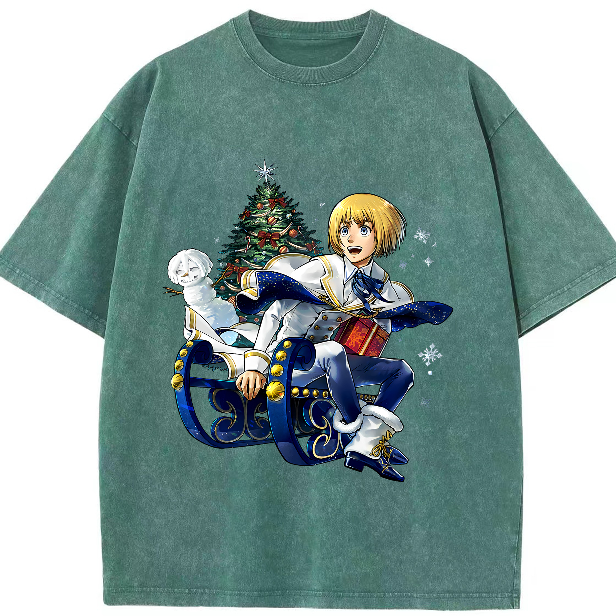 （画像用） 進撃の巨人 アルミン·アルレルト Attack on Titan Armin Arlert 綿100% ヴィンテージ風 半袖Tシャツ（フロントプリント）